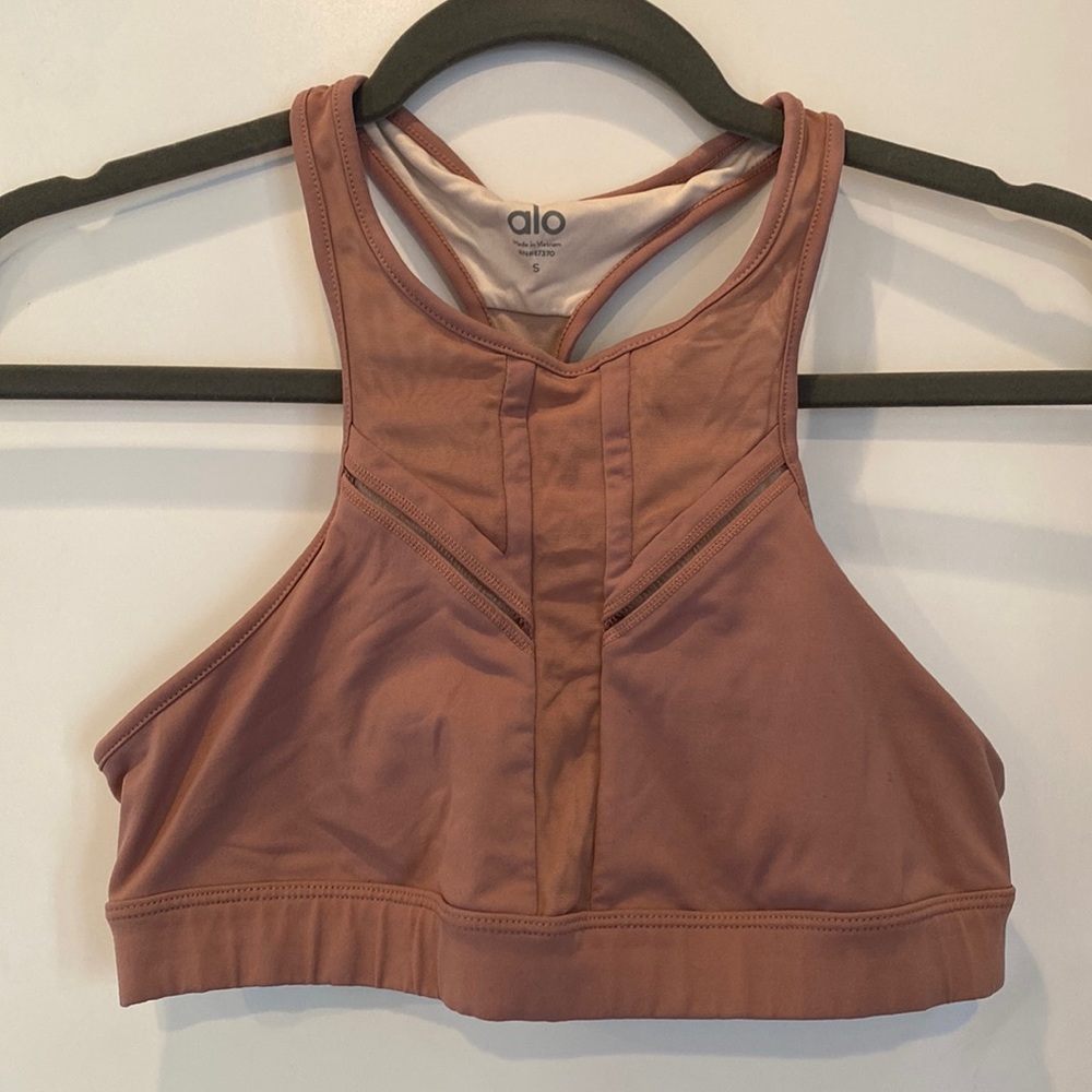 Alo Yoga bra, dusty pink size small